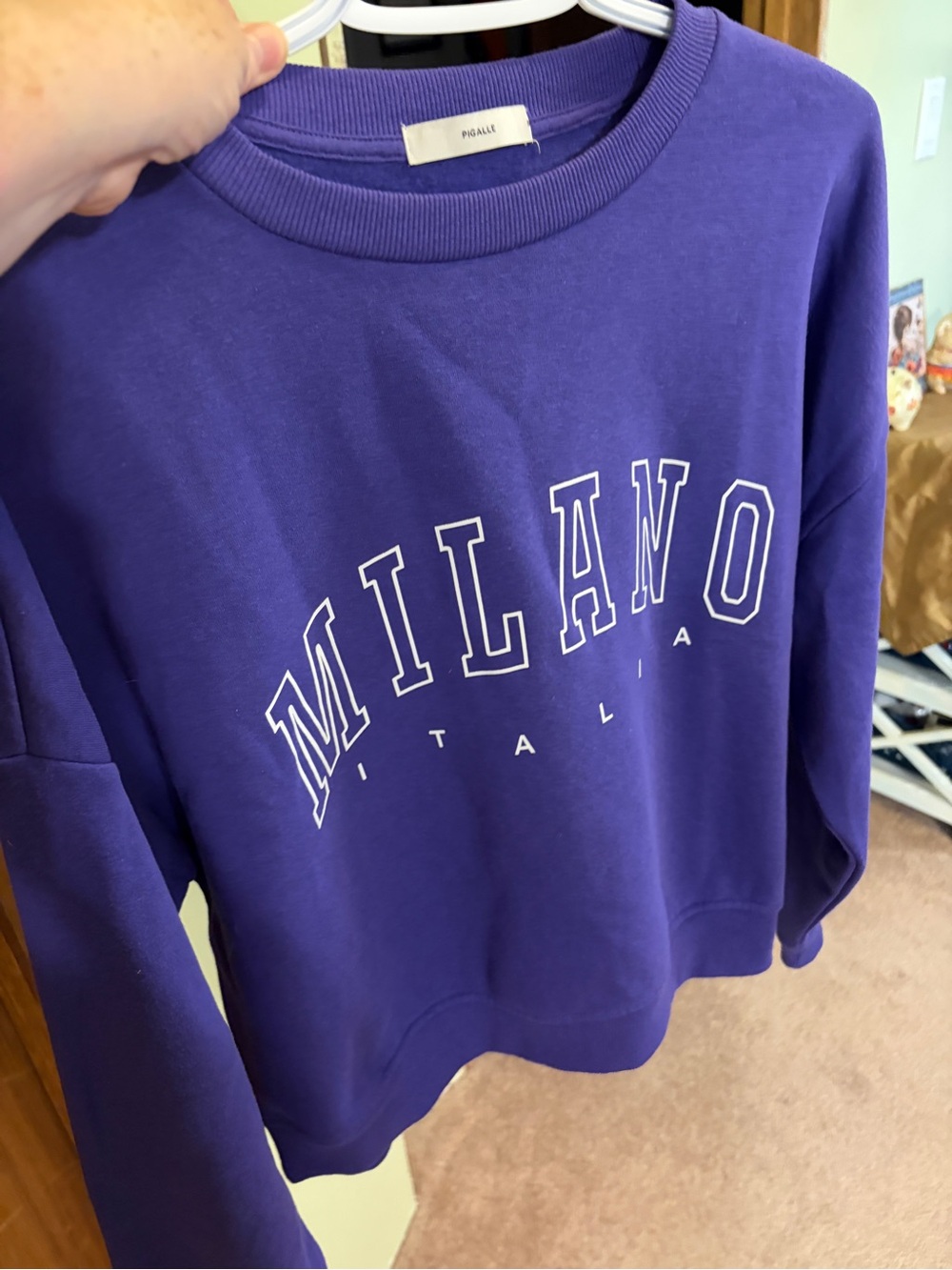 MILANO Italia Purple Crewneck Sweatshirt - Casual Women's Pullover